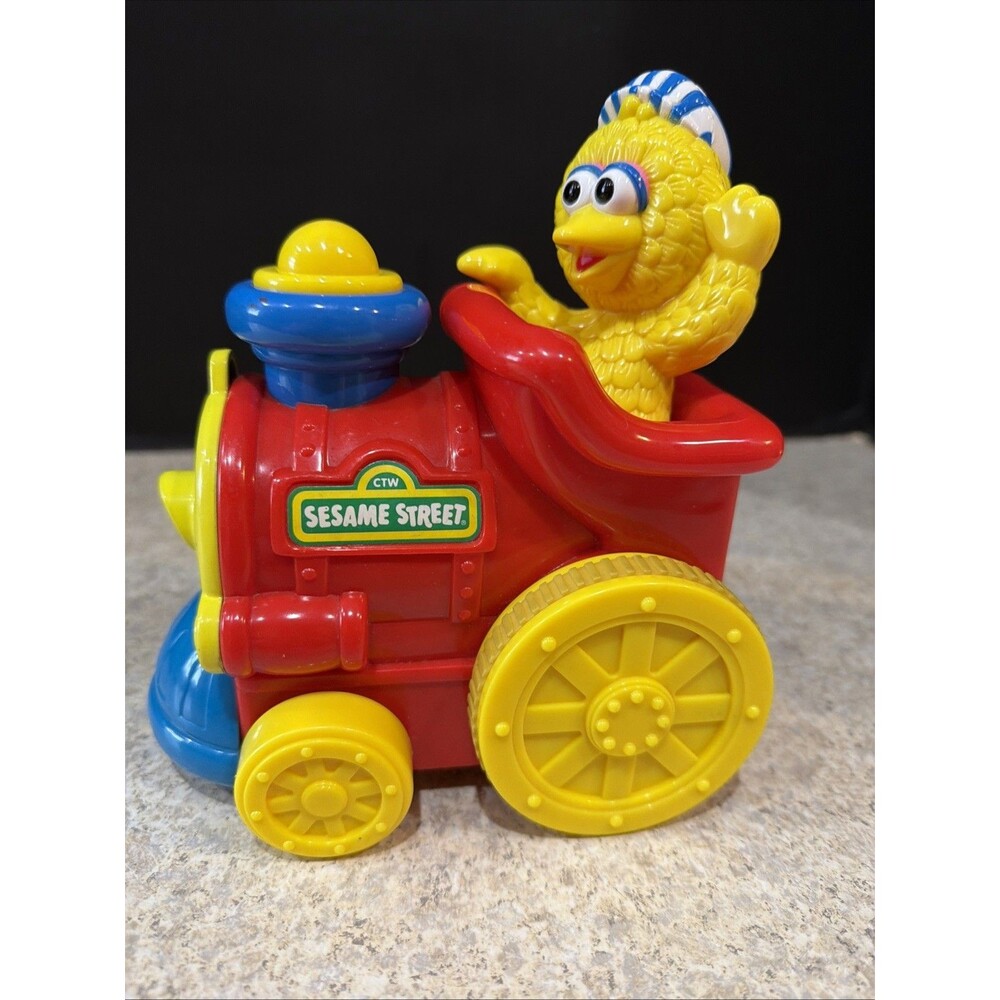 Vintage Sesame Street Automated Big Bird Play & Learn Train tested Rolls & Sings